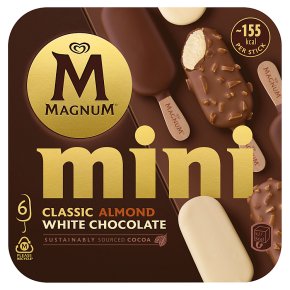 Magnum Mini classic, almond & white 6 pack ice cream | Waitrose & Partners